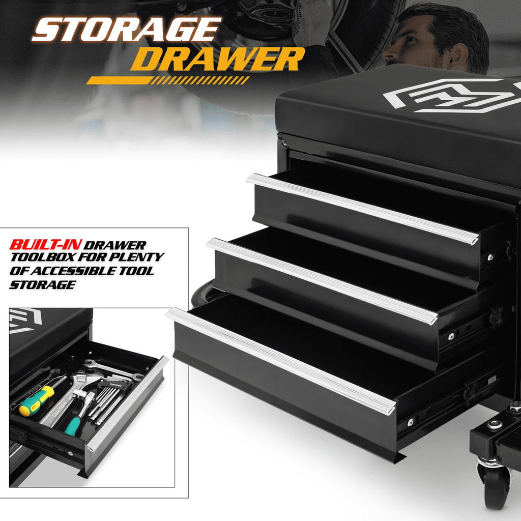 Red 3-Drawer Rolling Tool Box with Tool Tray B660632