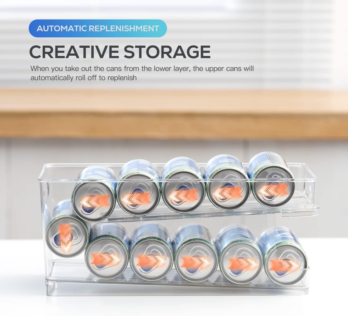 Clear Plastic Soda Can Organizer, Holds 12 Cans Z4478