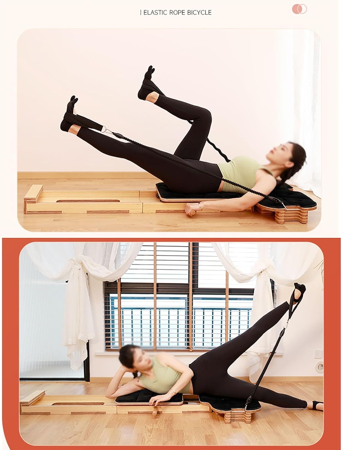Pilates Reformer Workout Machine, 330 lbs Weight Capacity Q972488