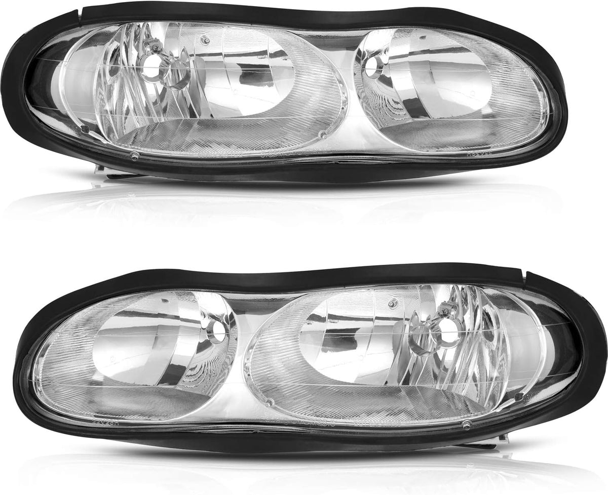 Chrome Housing Clear Lens Headlight Assembly for Chevrolet Camaro 1998-2002 V7098