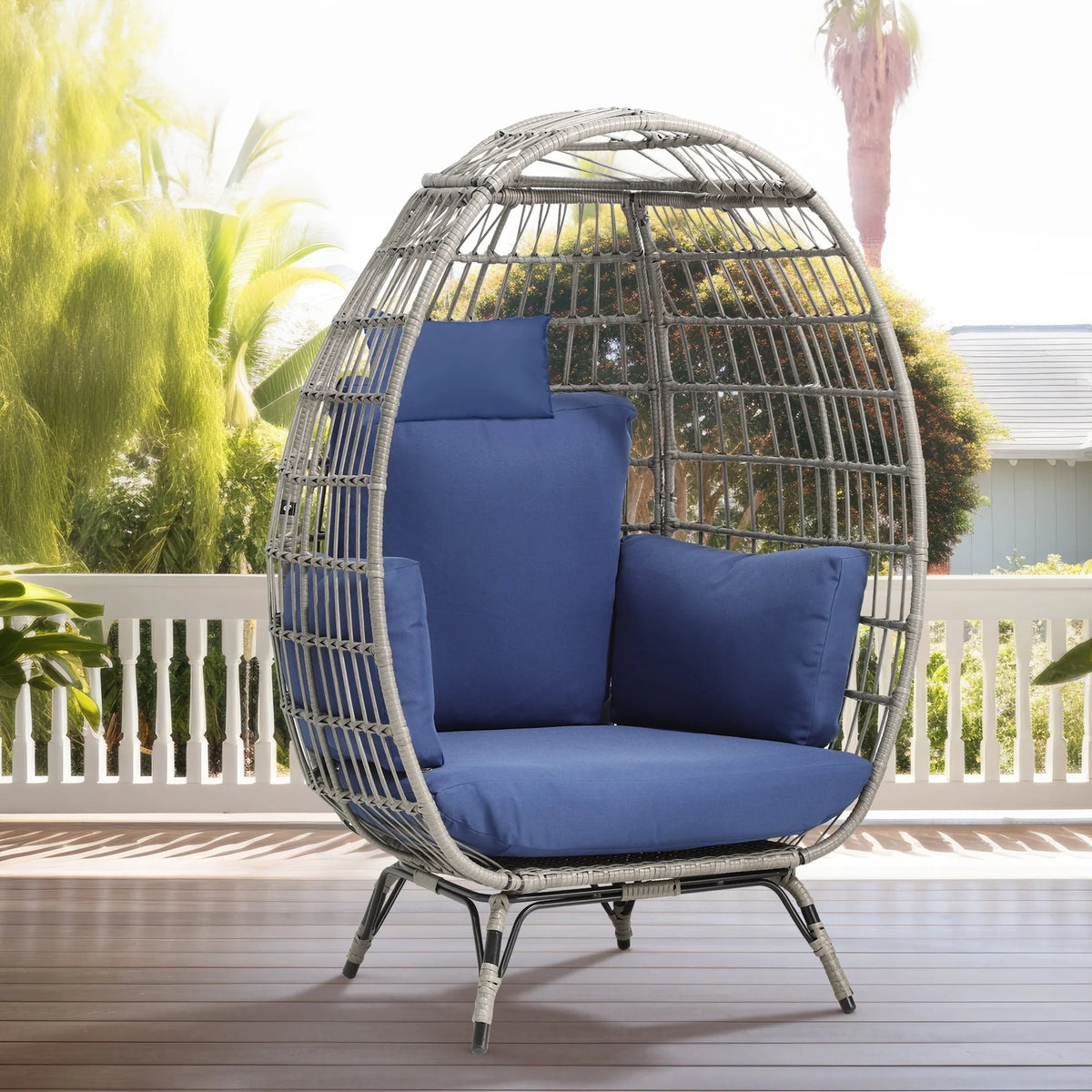 Egg Chair with Cushion Wicker PE Rattan O809