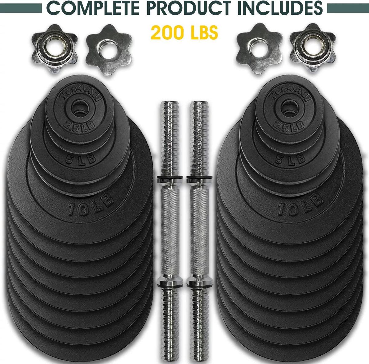 50 lbs Adjustable Cast Iron Dumbbell Set C58179