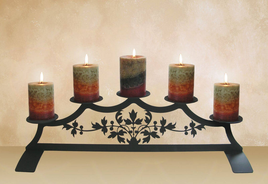 Pinecone Fireplace Pillar Candle Holder P14607