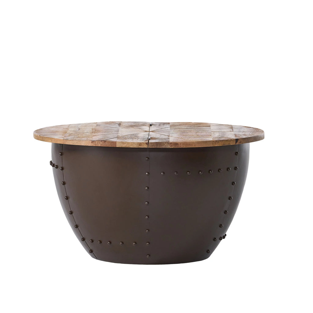 Handcrafted Mango Wood and Iron Accent Table Y550821