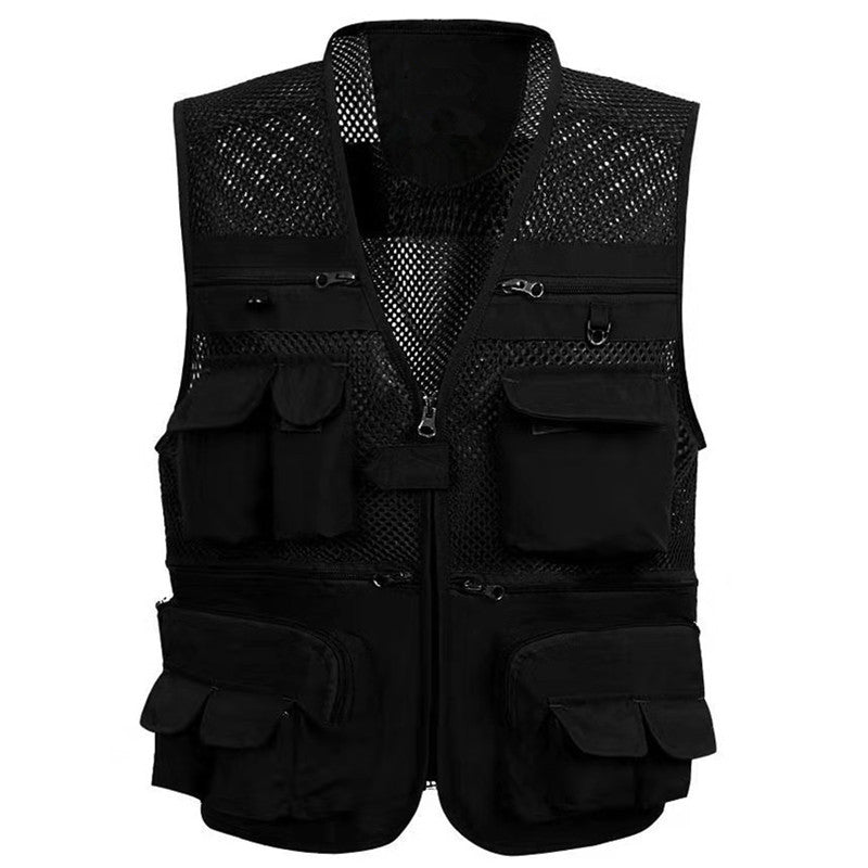 Blue Mesh 16 Pockets Quick Dry Fishing Vest B97695
