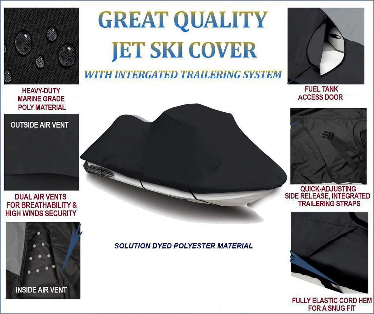 Black 600 Denier JetSki Cover for PWC N1409