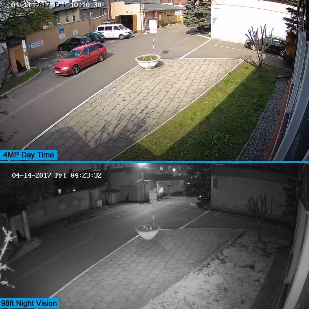 4MP PoE Outdoor Turret IP Camera with 98ft Night Vision, IP67 Waterproof, 256GB Micro SD Storage D29689