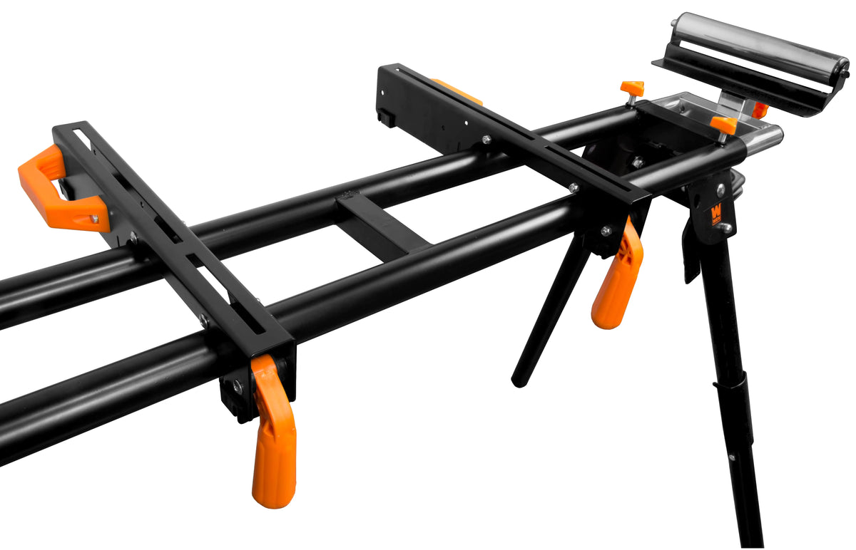 Collapsible Rolling Miter Saw Stand with 3 Onboard Outlets L7871