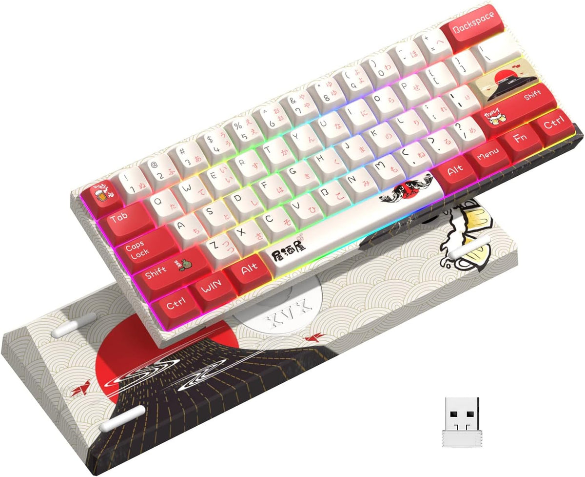 60% Mechanical Keyboard Wireless 2.4G Rechargeable RGB Backlit D762157