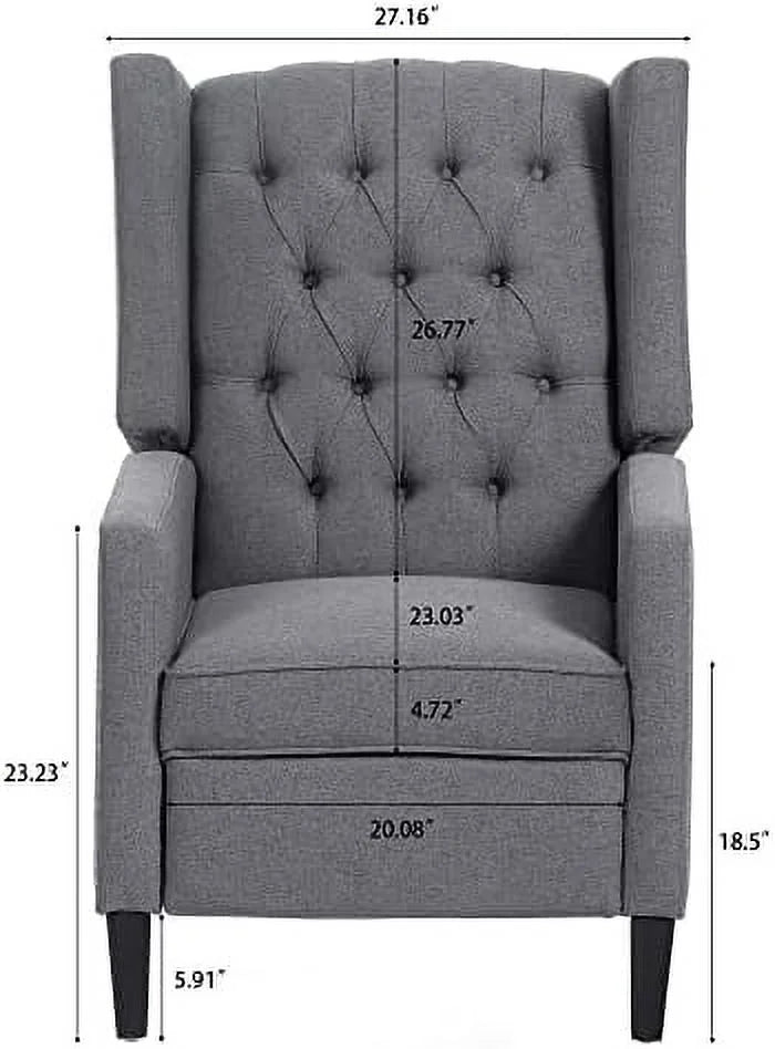 Beige Fabric Push Back Recliner Chair B7207
