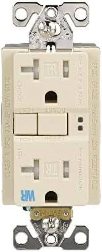 20 A Tamper and Weather Resistant Duplex GFCI Receptacle, Ivory F209344