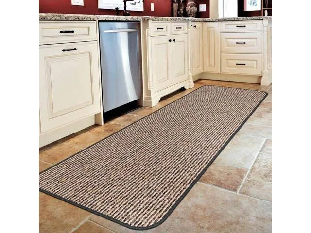 Skid-Resistant Carpet Runner Black Ripple 18 ft. x 36 in. K129