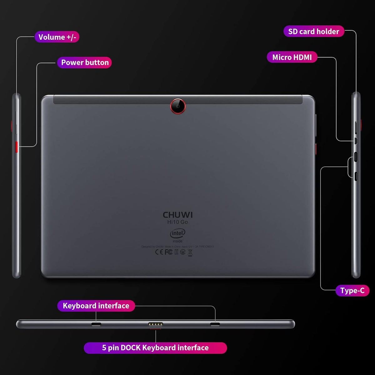 10.1 inch Windows 11 Tablet PC, 6GB RAM+128GB ROM, 1920*1200 IPS HD S397