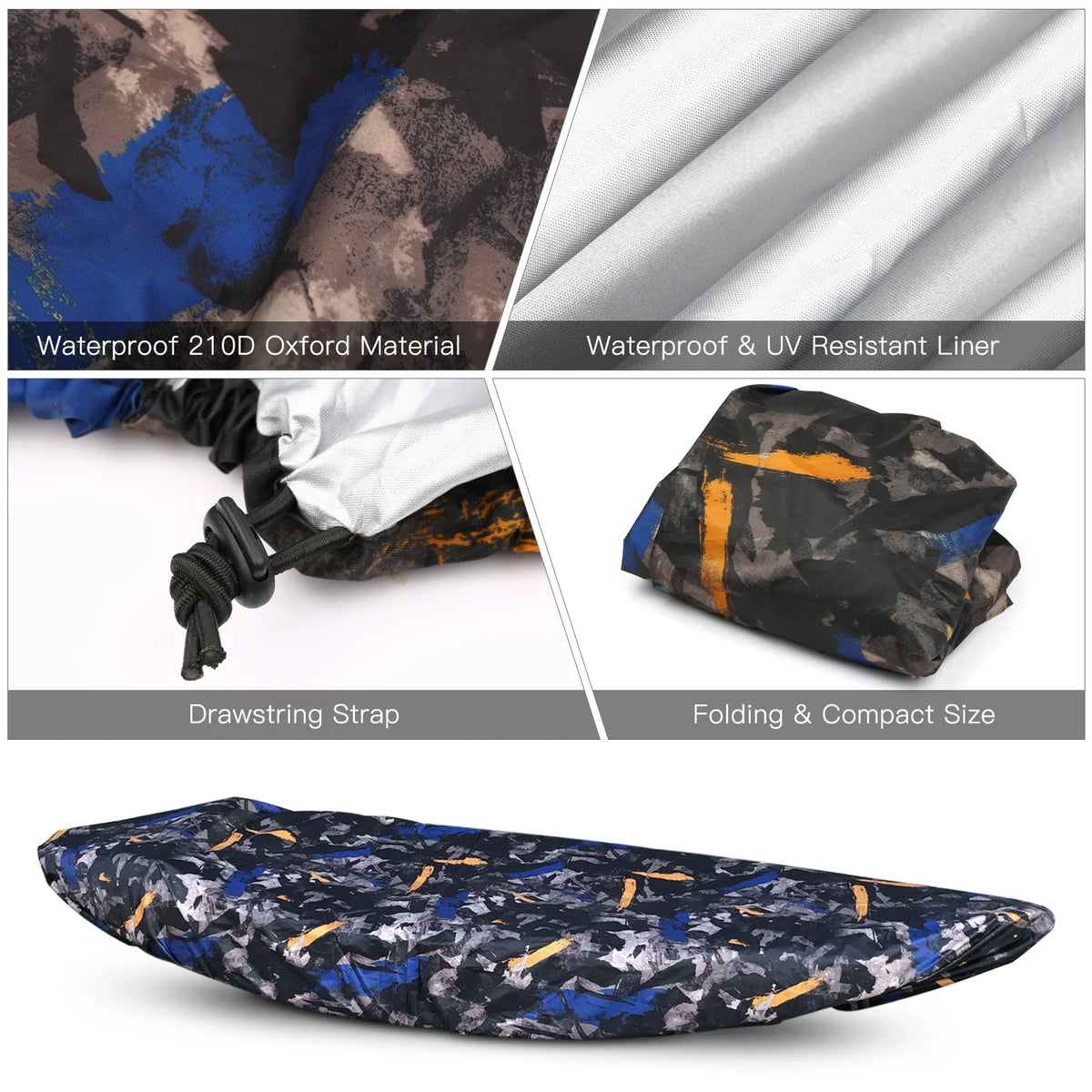 Universal Kayak Boat Cover Waterproof Dustproof Storage Cover R597