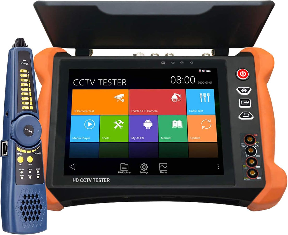 4K CCTV Camera Tester 8-inch IPS Touch Screen Monitor with HDTVI HDCVI AHD SDI IP Camera Support POE WiFi H.265 HDMI I17581