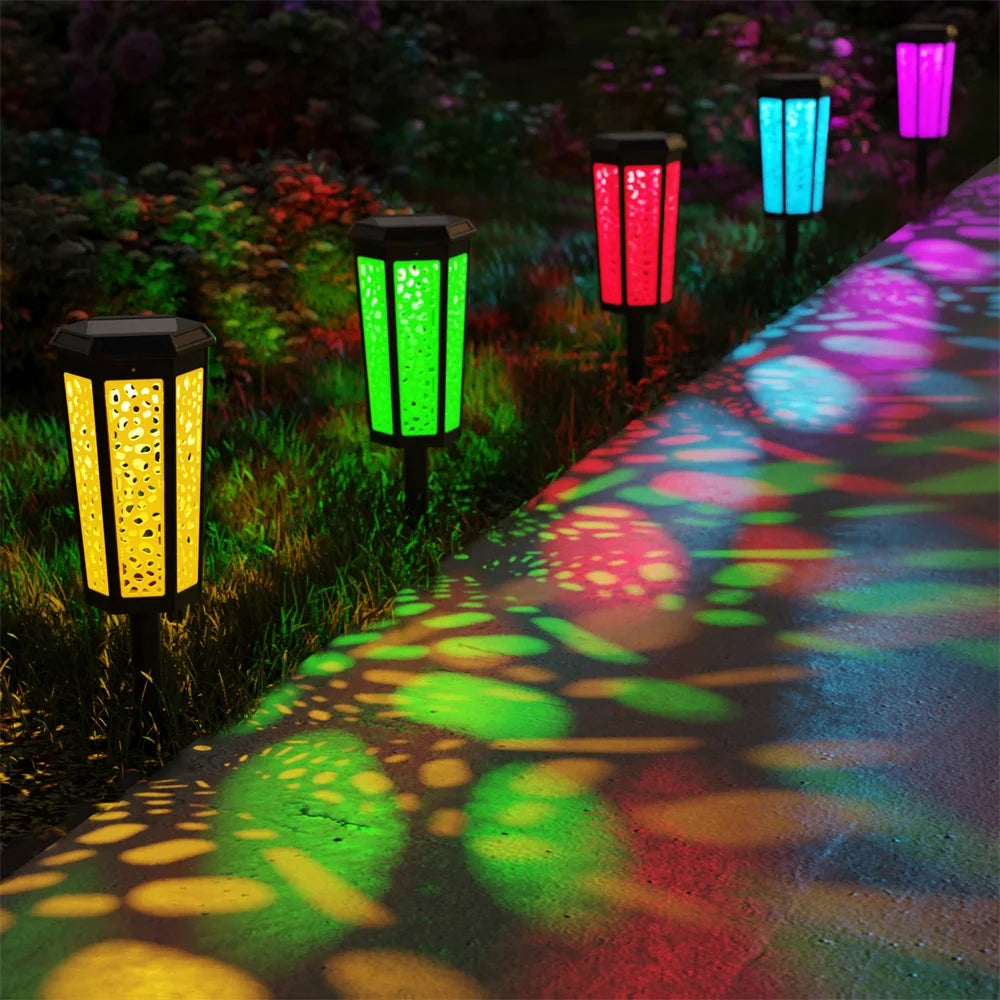 6 Pack Color Changing Solar Pathway Lights U160