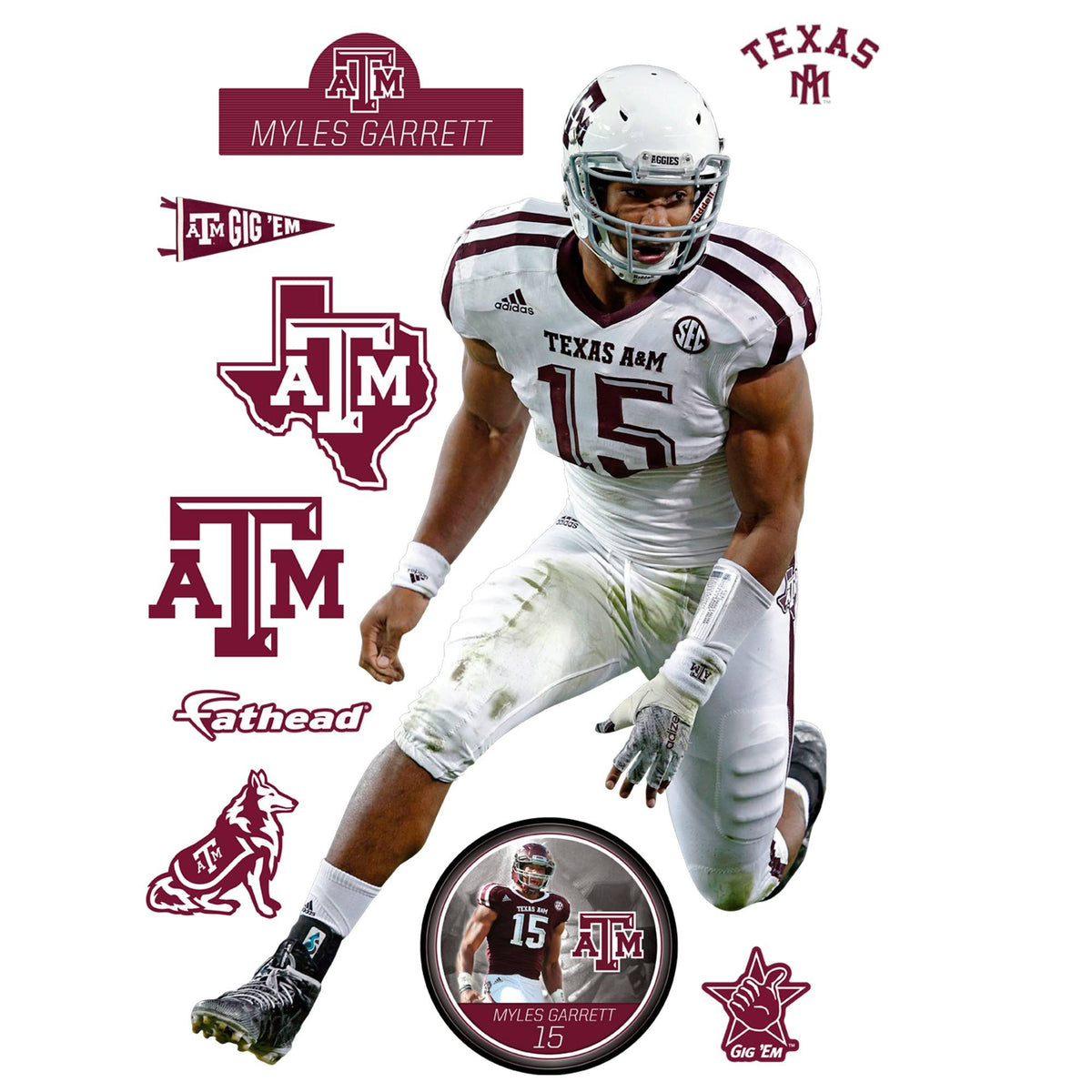 Myles Garrett Texas A&M X-Large Removable Wall Decal X7611