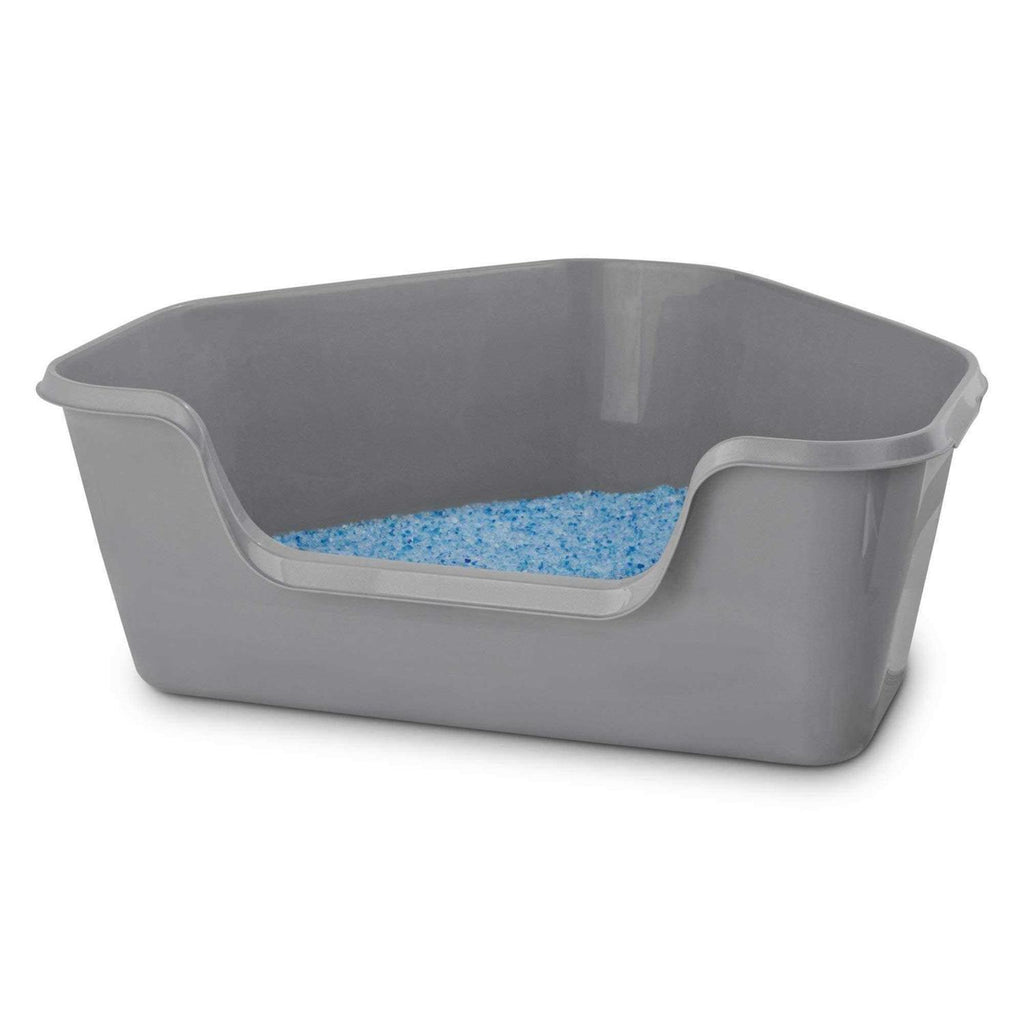 Grey High-Back Corner Litter Box P9925
