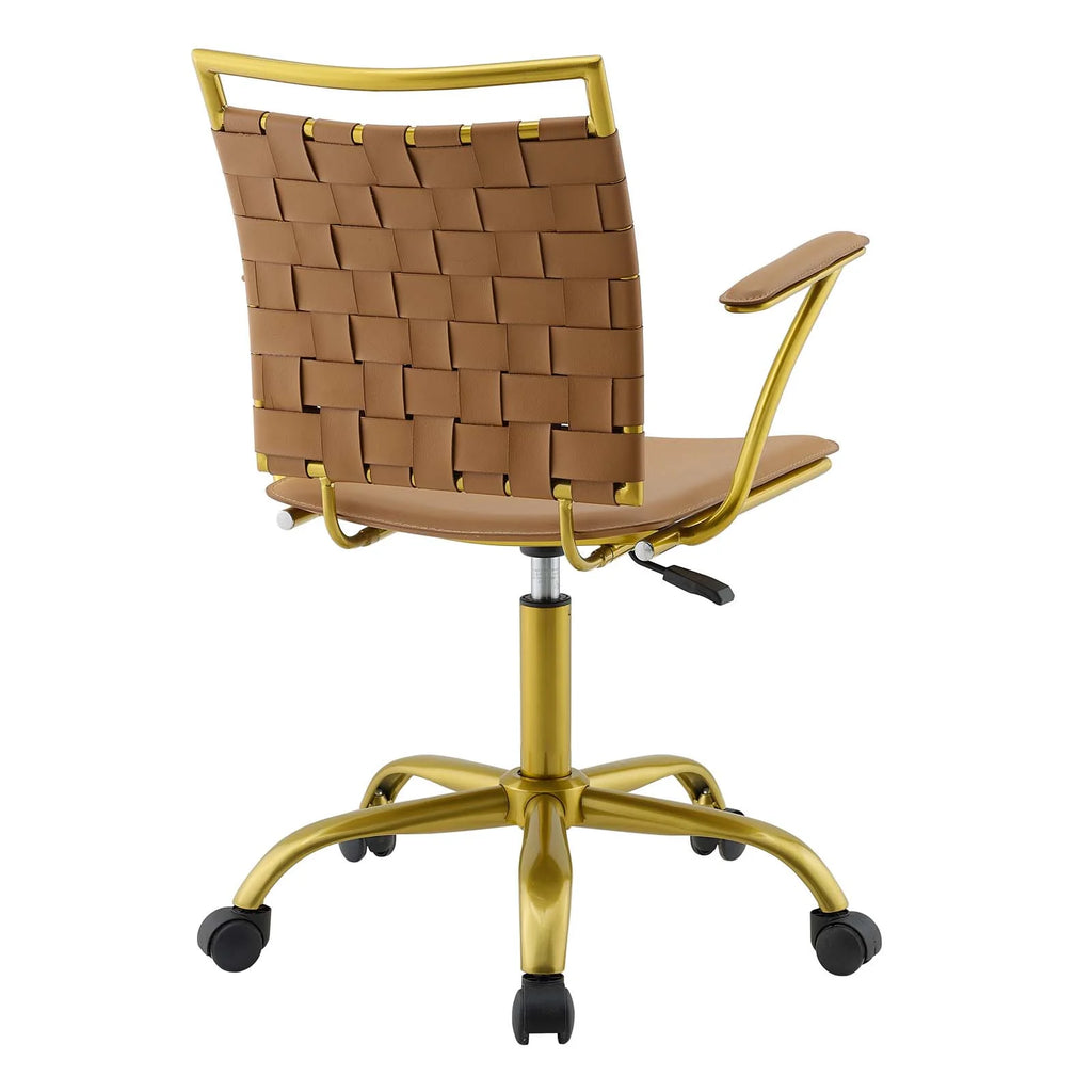 Faux Leather Office Chair in Tan N179