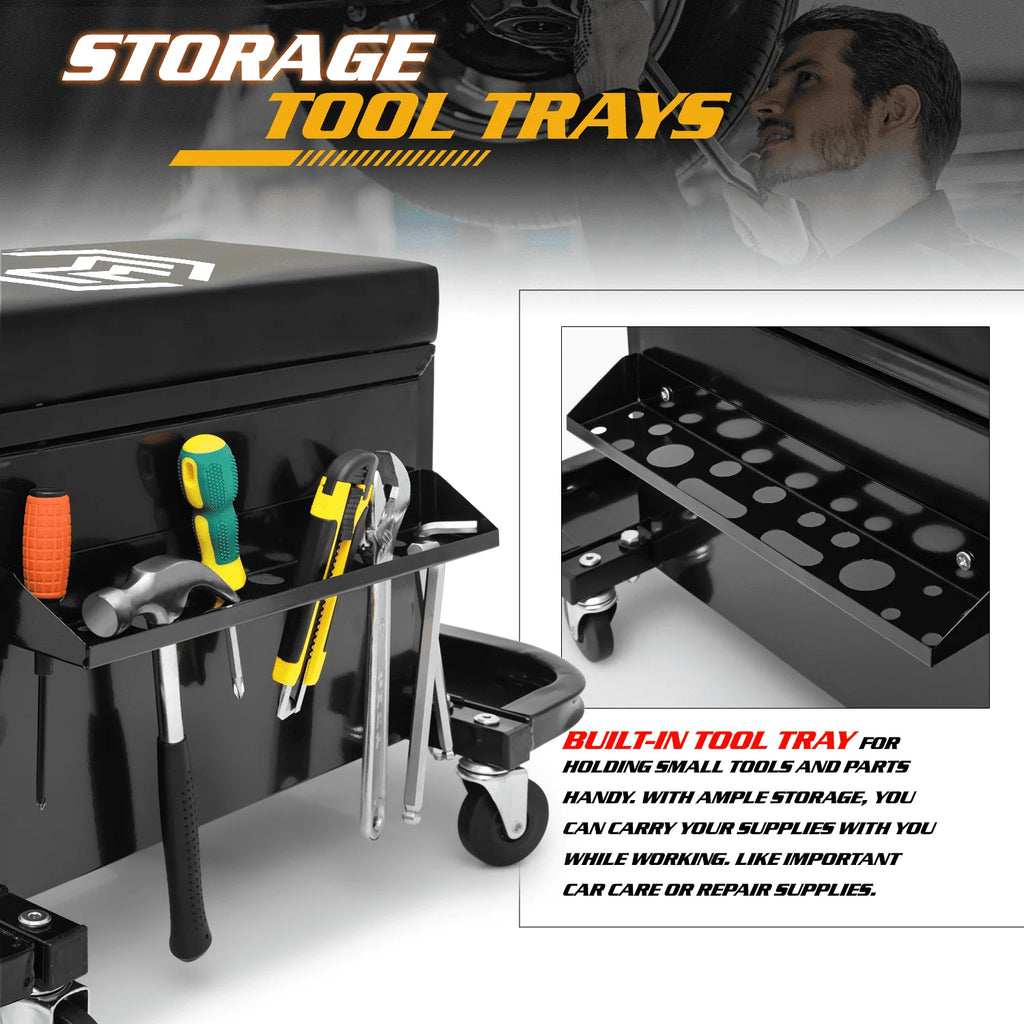 Red 3-Drawer Rolling Tool Box with Tool Tray B660632