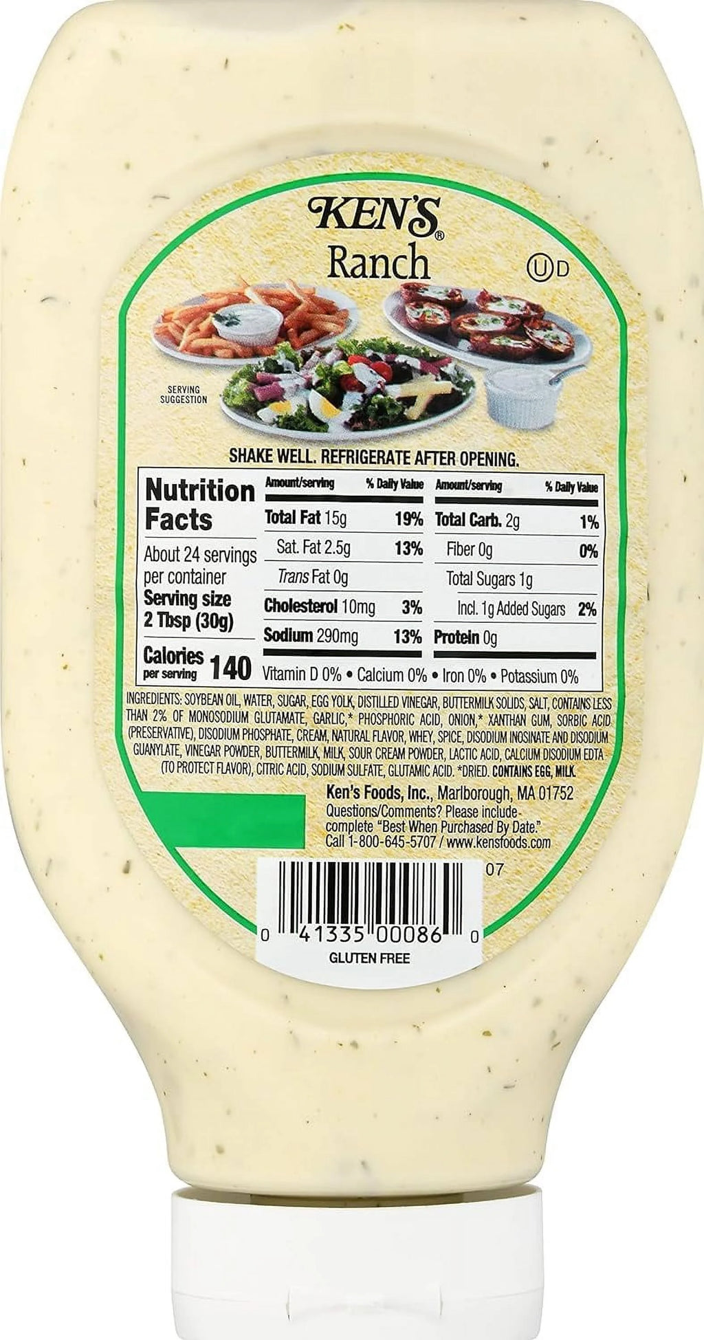 Ranch Dressing Topping & Spread 24 Fl Oz Pack Of 2 Gluten-Free Z537