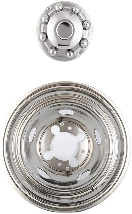 4pcs 17inch Polished Stainless Steel Dually Wheel Simulators with Removable Centre Cap J63251
