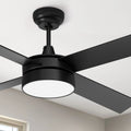 Black Ceiling Fan with Light and Remote E743