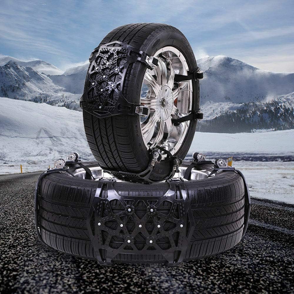 6pcs Universal Adjustable Emergency Traction Chains for 165-275mm Tires U71833