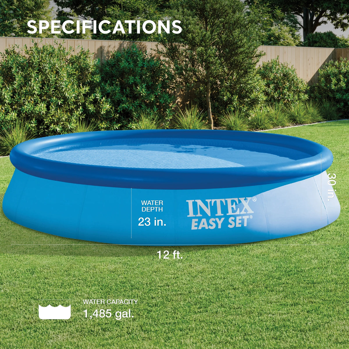 12ft x 30in Inflatable Swimming Pool with Filter Pump I301570