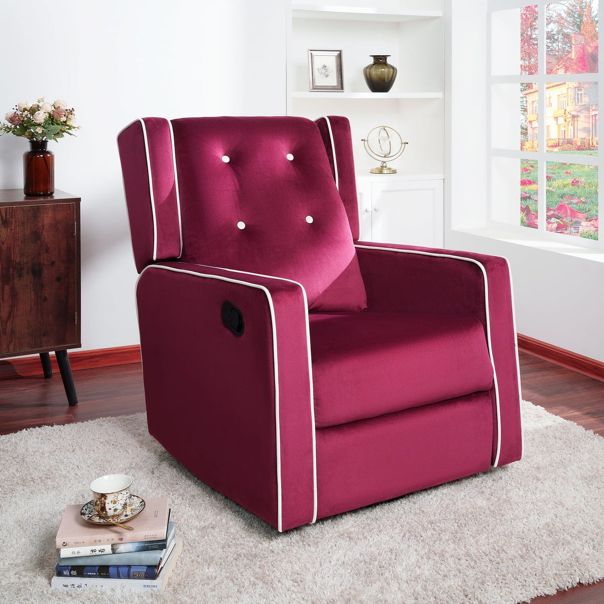 Swivel Glider Rocker Recliner Microfiber D736