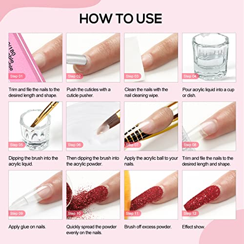 Acrylic Nail Kit with Drill and UV Light Acrylic Powder Nail Art Starter Kit G527