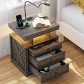 Rustic Brown Nightstand with 2 Drawers W641