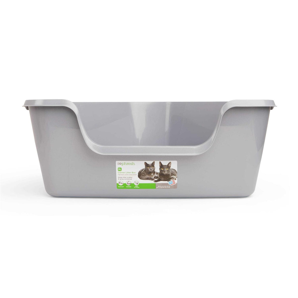 Grey High-Back Corner Litter Box P9925