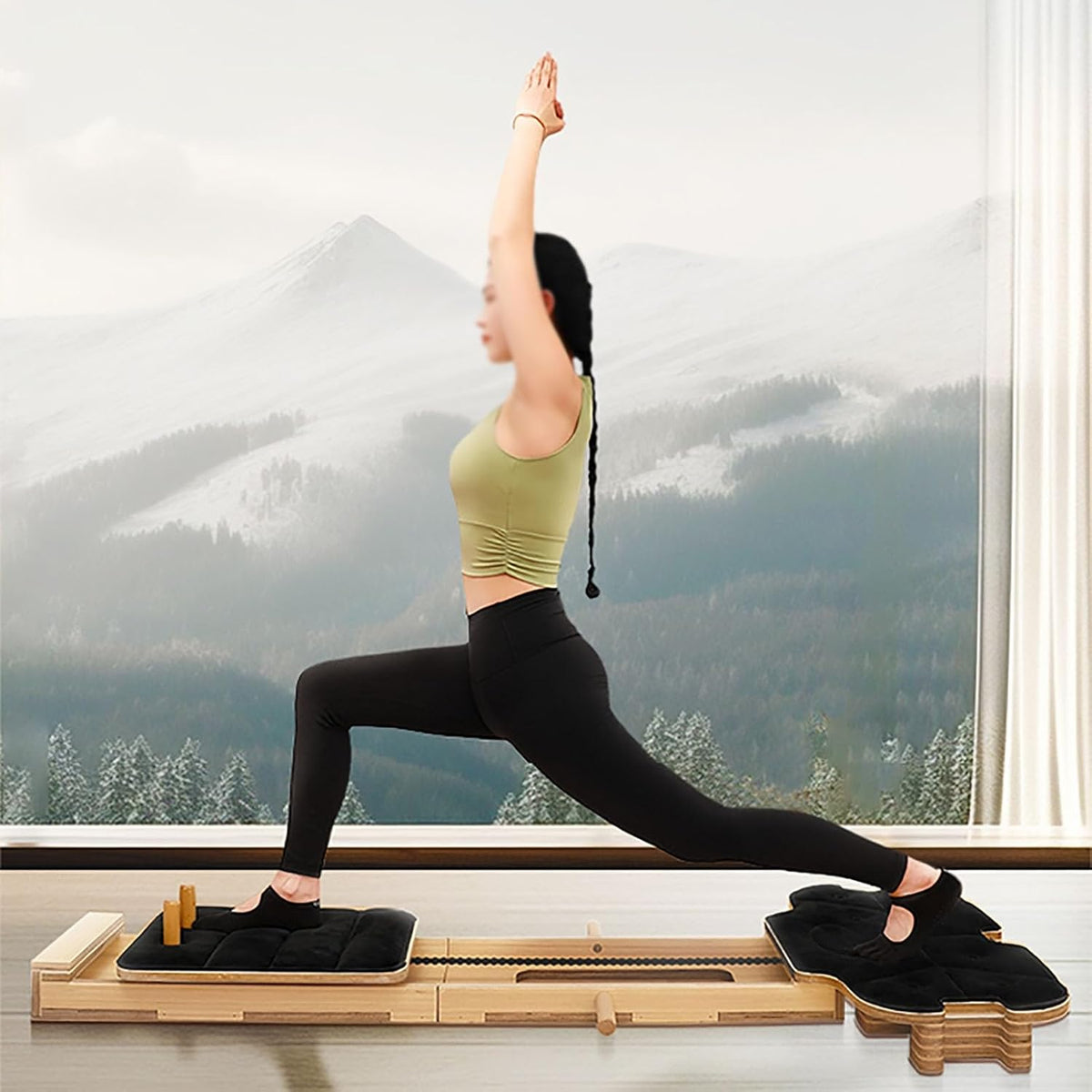 Pilates Reformer Workout Machine, 330 lbs Weight Capacity Q972488