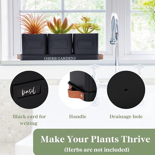 Indoor Herb Garden Planter Set with Tray, White W359