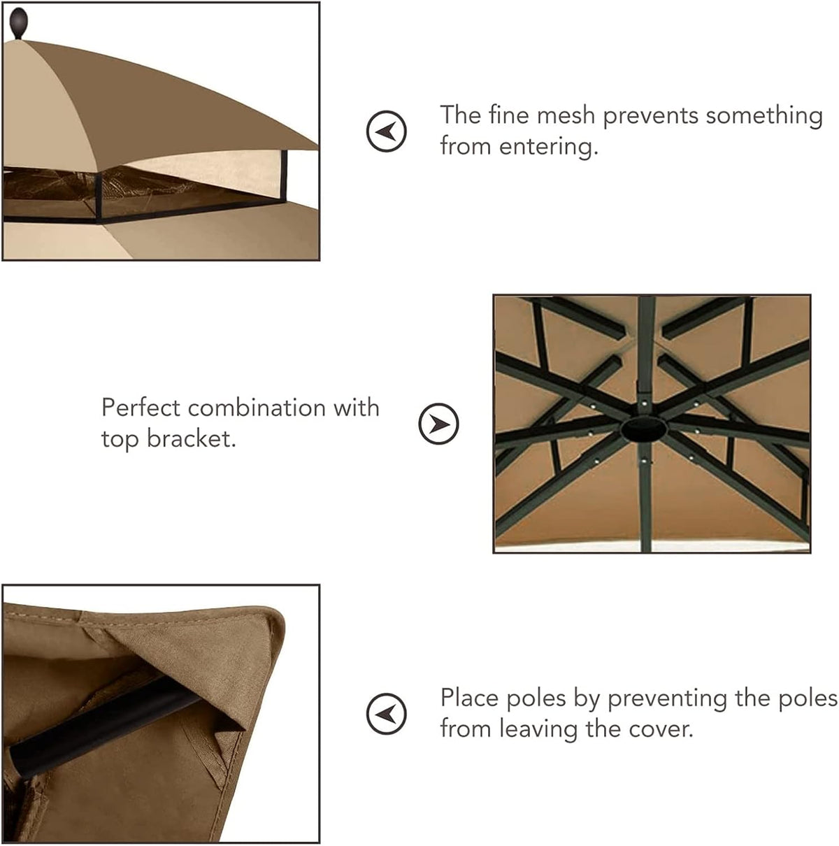 Replacement Canopy Top Double Tier Gazebo Roof Cover 10x12 W7623
