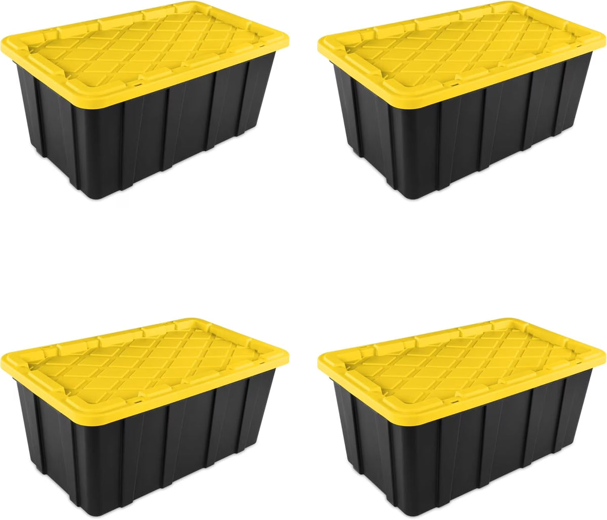 38 Gal Stackable Storage Bin with Lid, 4-Pack M748