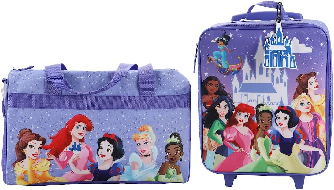 Disney Princess 3-Piece Youth Duffle Bag Travel Set With Pilot Case & Luggage Tag H530