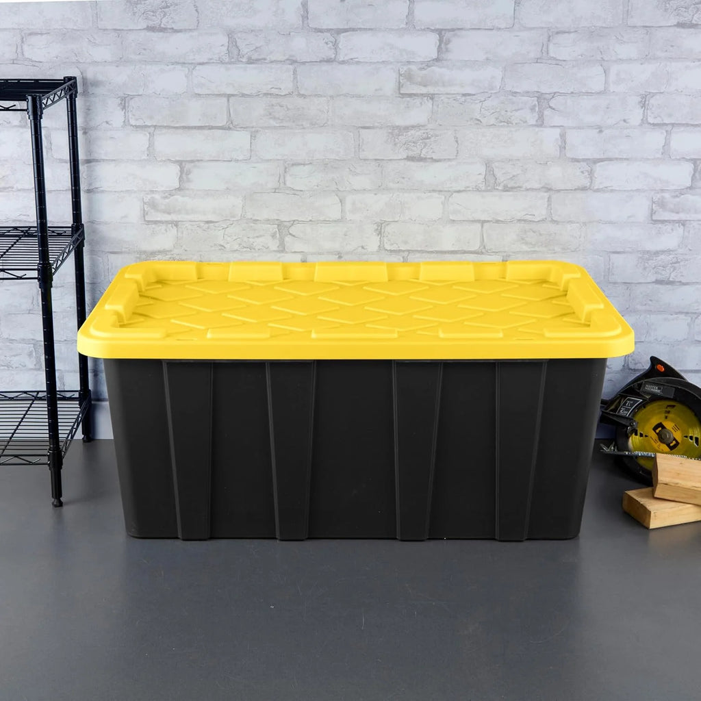 38 Gal Stackable Storage Bin with Lid, 4-Pack M748