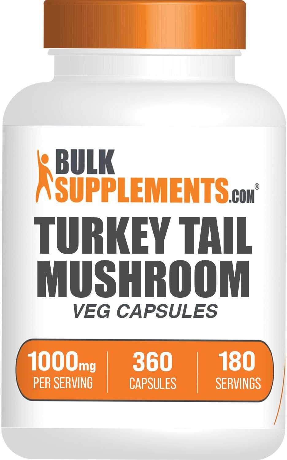 Turkey Tail Mushroom Capsules, 360 Veg Capsules Z833