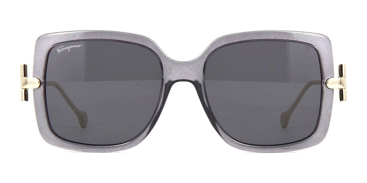 Plastic Square Sunglasses Transparent Grey 55mm D42118