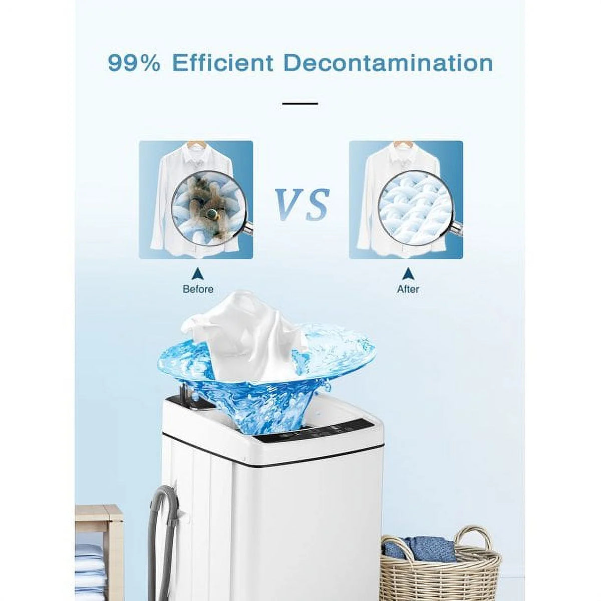 Compact 1.5 Cu.Ft Full Automatic Washer with Drain Pump, White K464