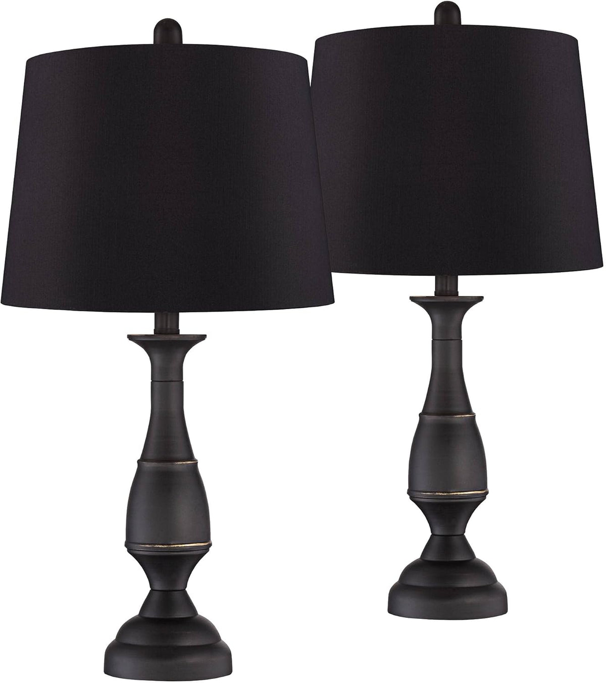 Set of 2 Dark Bronze Metal Table Lamps A26103