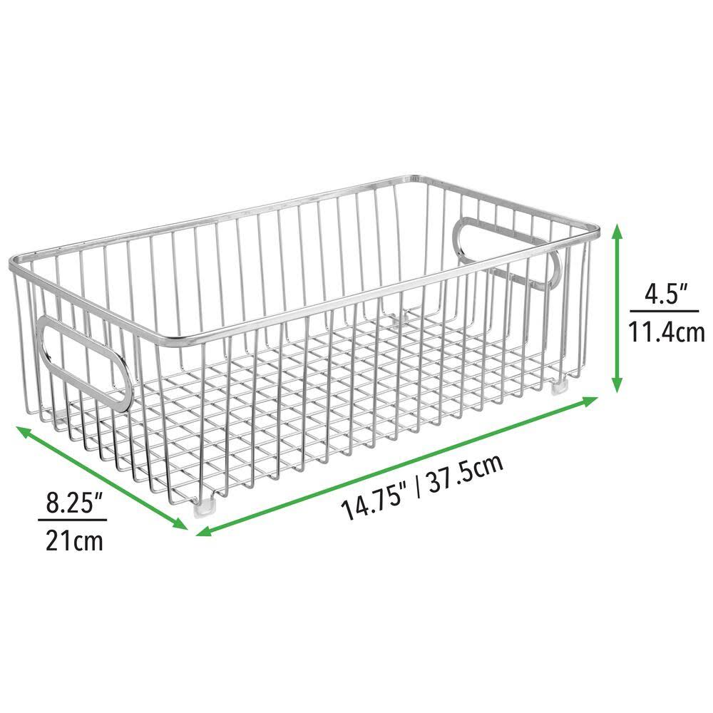 Metal Kitchen Pantry Food Storage Basket, 4 Pack I7888