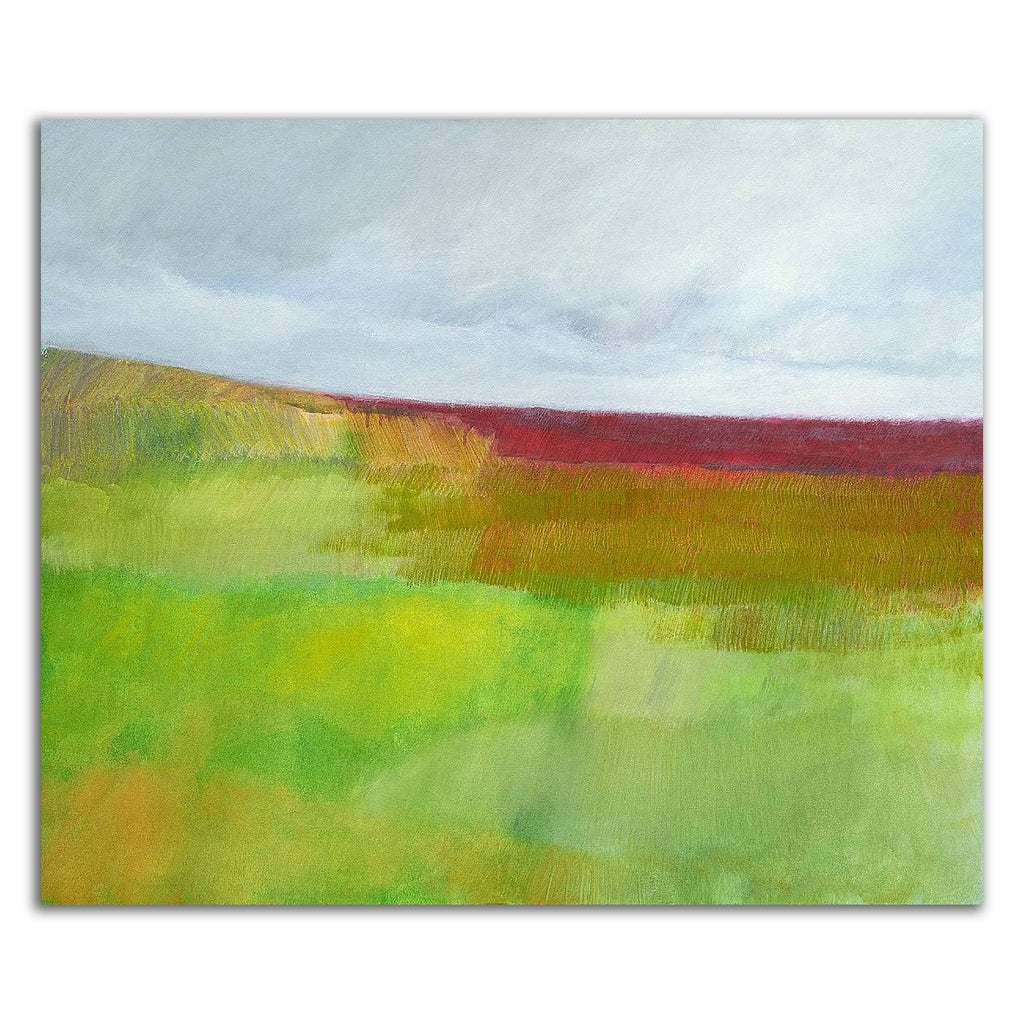 Green and Red Print on Canvas F703