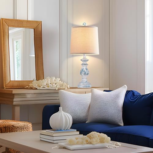 Green Table Lamp Set of 2 with Linen Shades C27025