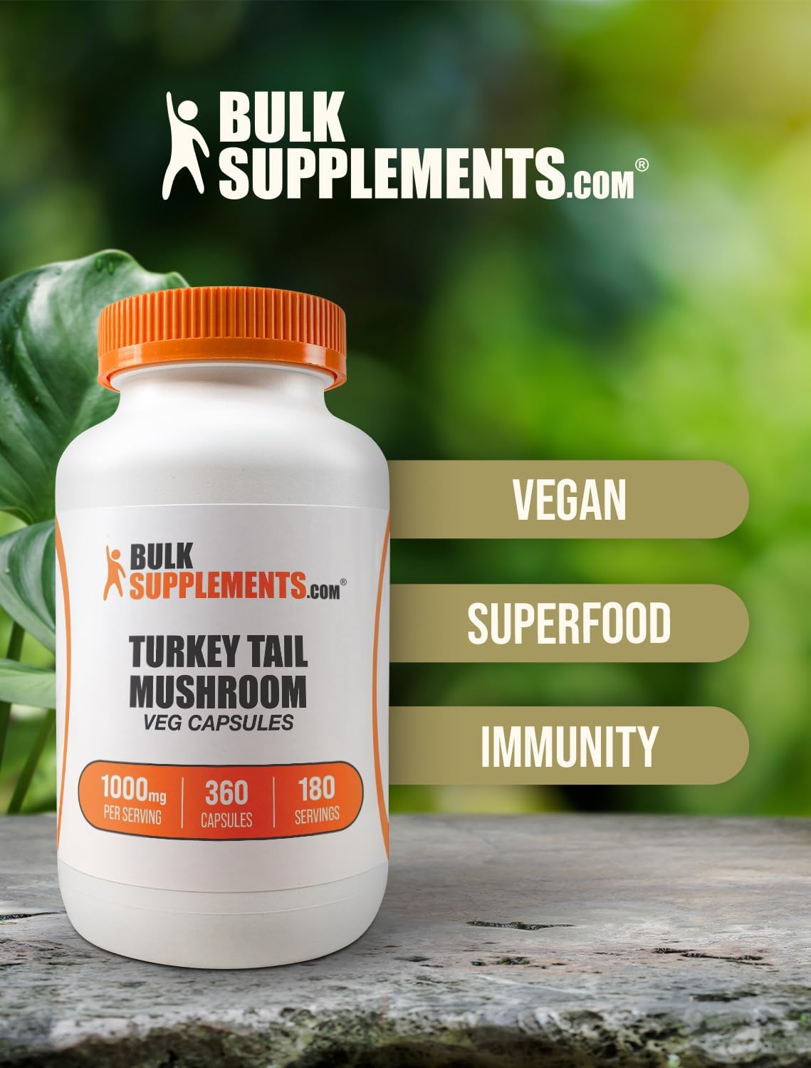 Turkey Tail Mushroom Capsules, 360 Veg Capsules Z833