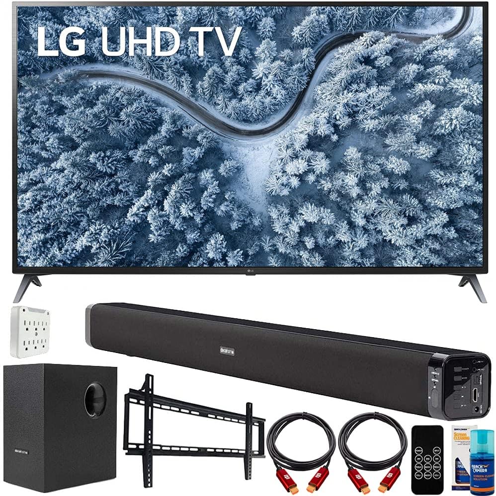 70 Inch LED 4K UHD Smart TV with Soundbar and Wall Mount Kit U392
