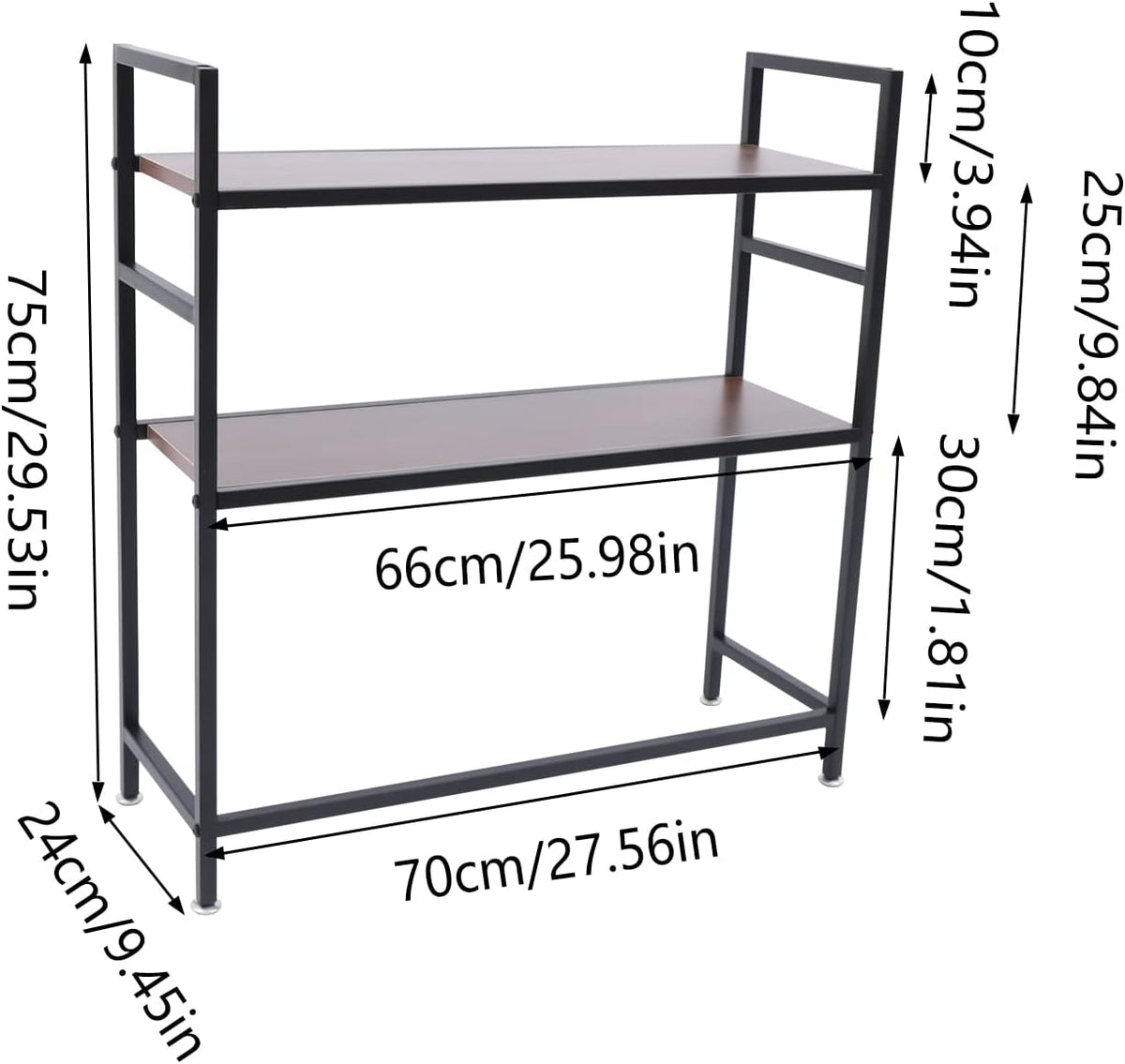 2-Tier Wood Desk Hutch Q9042