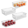 Metal Kitchen Pantry Food Storage Basket, 4 Pack I7888